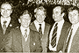 V.Kondrashychyn, A.Koshevoy, A.Yakushenkov, V.Lapiy, B.Chernov, the developers of the first in the Soviet Union fully automated navigation system on the "Carat" computer base for the national super-tankers  "Brys-1551" system performance testing. 1976